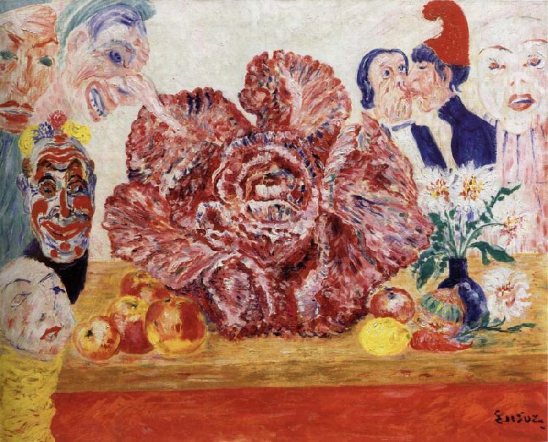 James Ensor Red Cabbage and Masks oil painting image